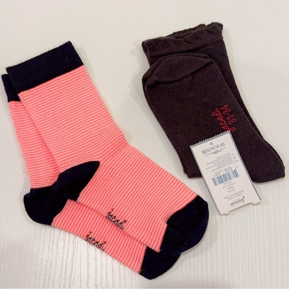 2 Pairs of Jacadi Cotton Blend Winter Socks Size 31-34 (6/8Y)